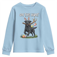 Funny Easter Hunting Dog Youth Sweatshirt Labrador Bunny Ears On The Hunt