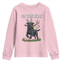 Funny Easter Hunting Dog Youth Sweatshirt Labrador Bunny Ears On The Hunt