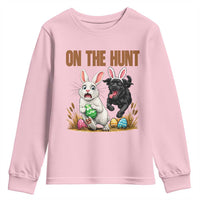 Funny Easter Labrador Bunny Ears Youth Sweatshirt On The Hunt