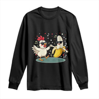 Funny Banana Chicken Dance Long Sleeve Shirt Chaos Dance Meme Graphic