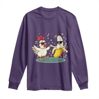 Funny Banana Chicken Dance Long Sleeve Shirt Chaos Dance Meme Graphic