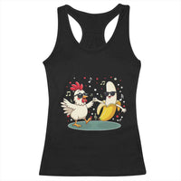 Funny Banana Chicken Dance Racerback Tank Top Chaos Dance Meme Graphic
