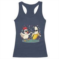 Funny Banana Chicken Dance Racerback Tank Top Chaos Dance Meme Graphic