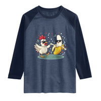 Funny Banana Chicken Dance Raglan Shirt Chaos Dance Meme Graphic