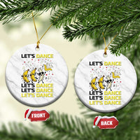 Funny Dancing Banana Ceramic Ornament Lets Dance Silly Meme Graphic