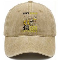 Funny Dancing Banana Washed Cotton Baseball Cap Lets Dance Silly Meme Graphic