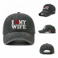 Funny Marriage Gift Washed Cotton Baseball Cap I Love My Wife