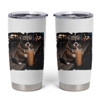 Funny Pitbull Drinking Coffee Tumbler Cup Dog Meme Caffeine Graphic