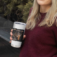 Funny Pitbull Drinking Coffee Tumbler Cup Dog Meme Caffeine Graphic