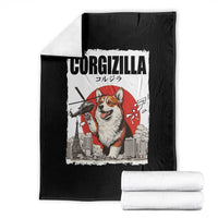 Corgizilla Giant Throw Blanket Funny Corgi Monster Roaring Tokyo Japan