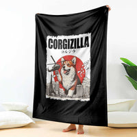 Corgizilla Giant Throw Blanket Funny Corgi Monster Roaring Tokyo Japan