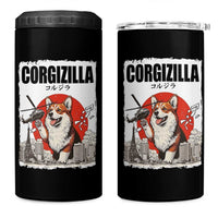 Corgizilla Giant 4 in 1 Can Cooler Tumbler Funny Corgi Monster Roaring Tokyo Japan