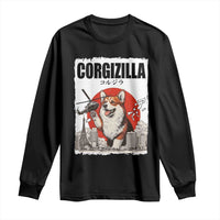Corgizilla Giant Long Sleeve Shirt Funny Corgi Monster Roaring Tokyo Japan