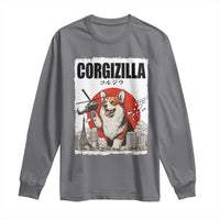 Corgizilla Giant Long Sleeve Shirt Funny Corgi Monster Roaring Tokyo Japan