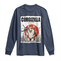 Corgizilla Giant Long Sleeve Shirt Funny Corgi Monster Roaring Tokyo Japan