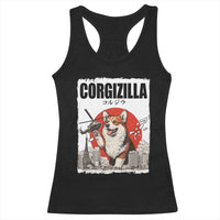 Corgizilla Giant Racerback Tank Top Funny Corgi Monster Roaring Tokyo Japan
