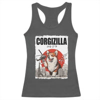 Corgizilla Giant Racerback Tank Top Funny Corgi Monster Roaring Tokyo Japan