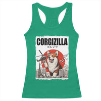 Corgizilla Giant Racerback Tank Top Funny Corgi Monster Roaring Tokyo Japan