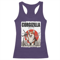 Corgizilla Giant Racerback Tank Top Funny Corgi Monster Roaring Tokyo Japan
