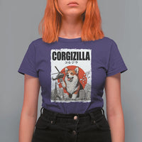 Corgizilla Giant T Shirt For Women Funny Corgi Monster Roaring Tokyo Japan