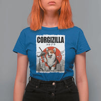Corgizilla Giant T Shirt For Women Funny Corgi Monster Roaring Tokyo Japan