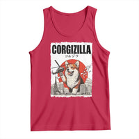 Corgizilla Giant Tank Top Funny Corgi Monster Roaring Tokyo Japan