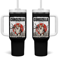 Corgizilla Giant Tumbler With Handle Funny Corgi Monster Roaring Tokyo Japan
