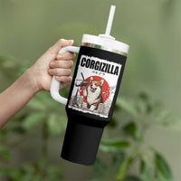 Corgizilla Giant Tumbler With Handle Funny Corgi Monster Roaring Tokyo Japan