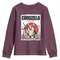 Corgizilla Giant Youth Sweatshirt Funny Corgi Monster Roaring Tokyo Japan
