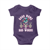 Skeleton Messy Bun Mom Baby Onesie Good Moms Say Bad Words