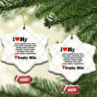 Funny Trophy Wife Quote Ceramic Ornament Loving Gorgeous Smart Wife Appreciation Gift