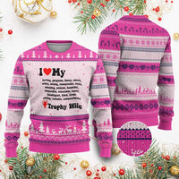 Funny Trophy Wife Quote Ugly Christmas Sweater Loving Gorgeous Smart Wife Appreciation Gift