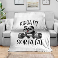 Funny Gym Panda Lover Throw Blanket Kinda Fit Sorta Fat
