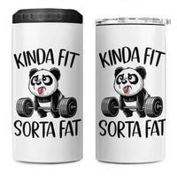 Funny Gym Panda Lover 4 in 1 Can Cooler Tumbler Kinda Fit Sorta Fat