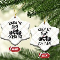 Funny Gym Panda Lover Ceramic Ornament Kinda Fit Sorta Fat