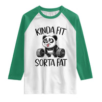 Funny Gym Panda Lover Raglan Shirt Kinda Fit Sorta Fat