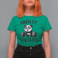 Funny Gym Panda Lover T Shirt For Women Kinda Fit Sorta Fat