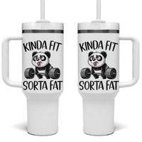 Funny Gym Panda Lover Tumbler With Handle Kinda Fit Sorta Fat
