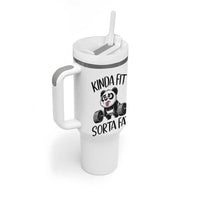 Funny Gym Panda Lover Tumbler With Handle Kinda Fit Sorta Fat