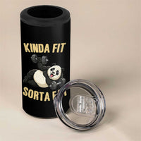 Funny Panda Weightlifting Workout 4 in 1 Can Cooler Tumbler Kinda Fit Sorta Fat