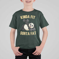 Funny Panda Weightlifting Workout T Shirt For Kid Kinda Fit Sorta Fat