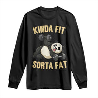 Funny Panda Weightlifting Workout Long Sleeve Shirt Kinda Fit Sorta Fat