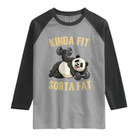 Funny Panda Weightlifting Workout Raglan Shirt Kinda Fit Sorta Fat