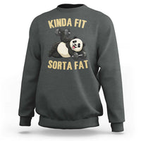 Funny Panda Weightlifting Workout Sweatshirt Kinda Fit Sorta Fat