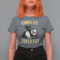 Funny Panda Weightlifting Workout T Shirt For Women Kinda Fit Sorta Fat