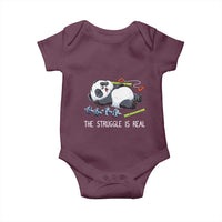 Funny Panda Workout Gift Baby Onesie The Struggle Is Real