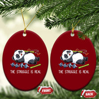 Funny Panda Workout Gift Ceramic Ornament The Struggle Is Real