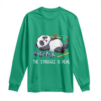 Funny Panda Workout Gift Long Sleeve Shirt The Struggle Is Real