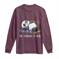 Funny Panda Workout Gift Long Sleeve Shirt The Struggle Is Real