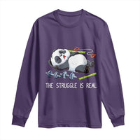 Funny Panda Workout Gift Long Sleeve Shirt The Struggle Is Real